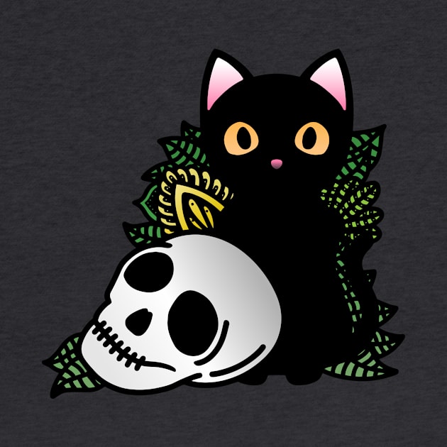 Skull and Black Cat by Ratatosk